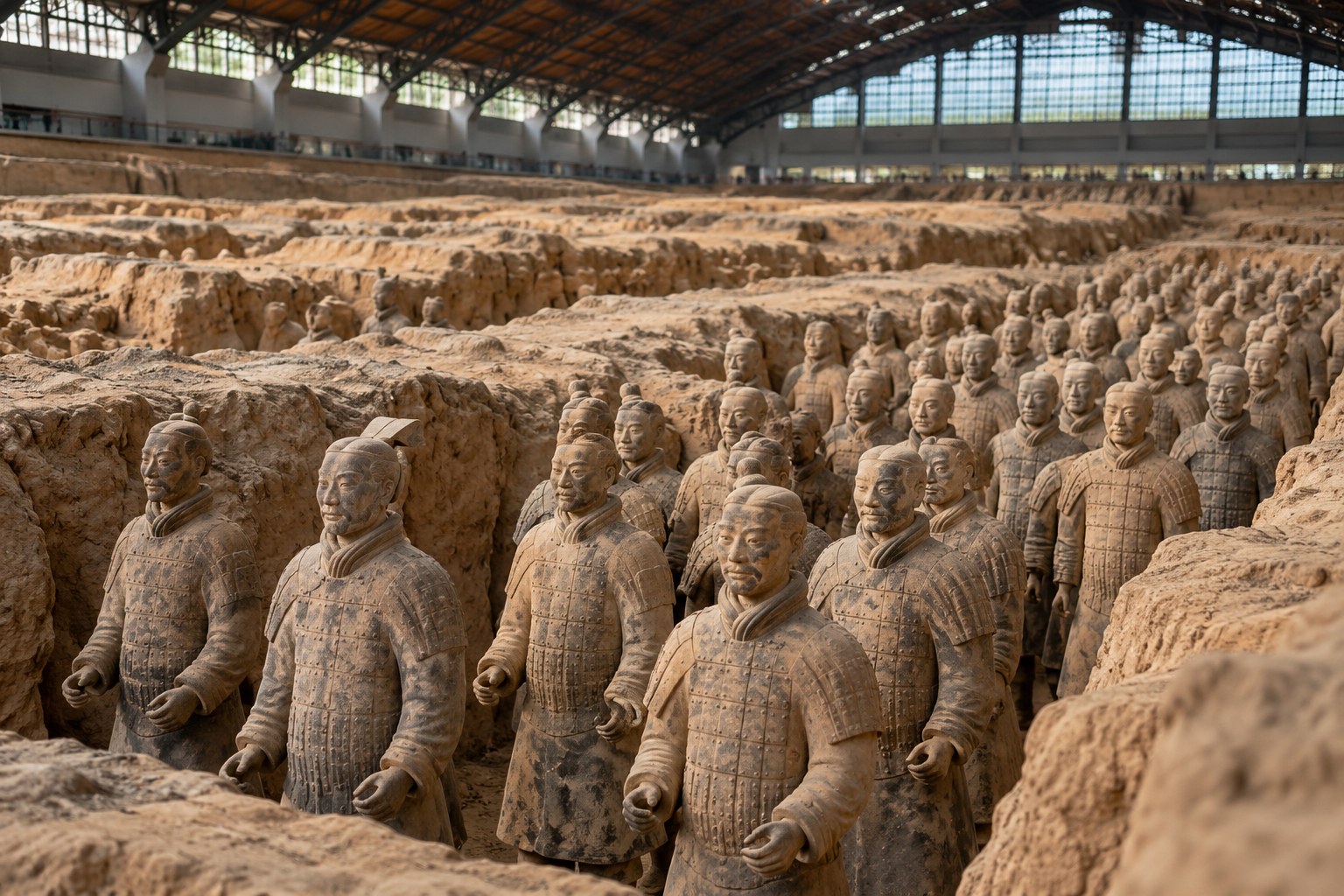 AI test illustration of the Terracotta Army near Xi’an