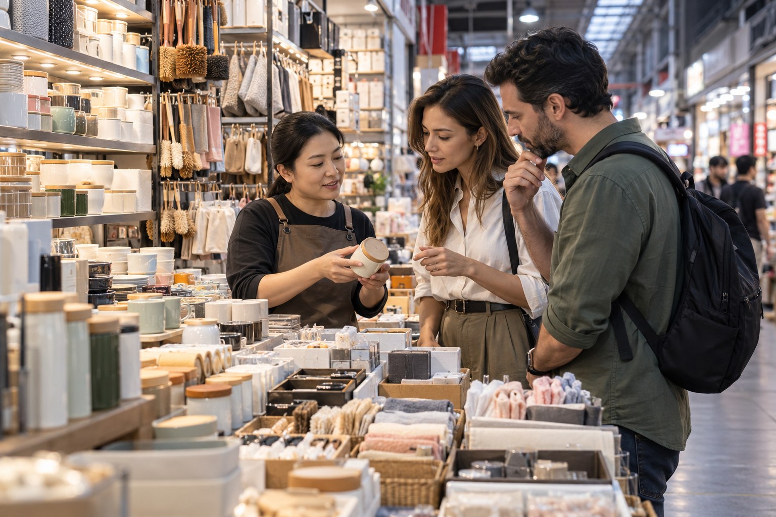 AI test illustration: contemporary Chinese wholesale market and entrepreneurship