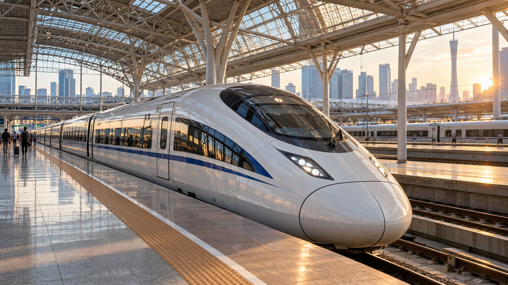 AI test illustration of a high-speed train