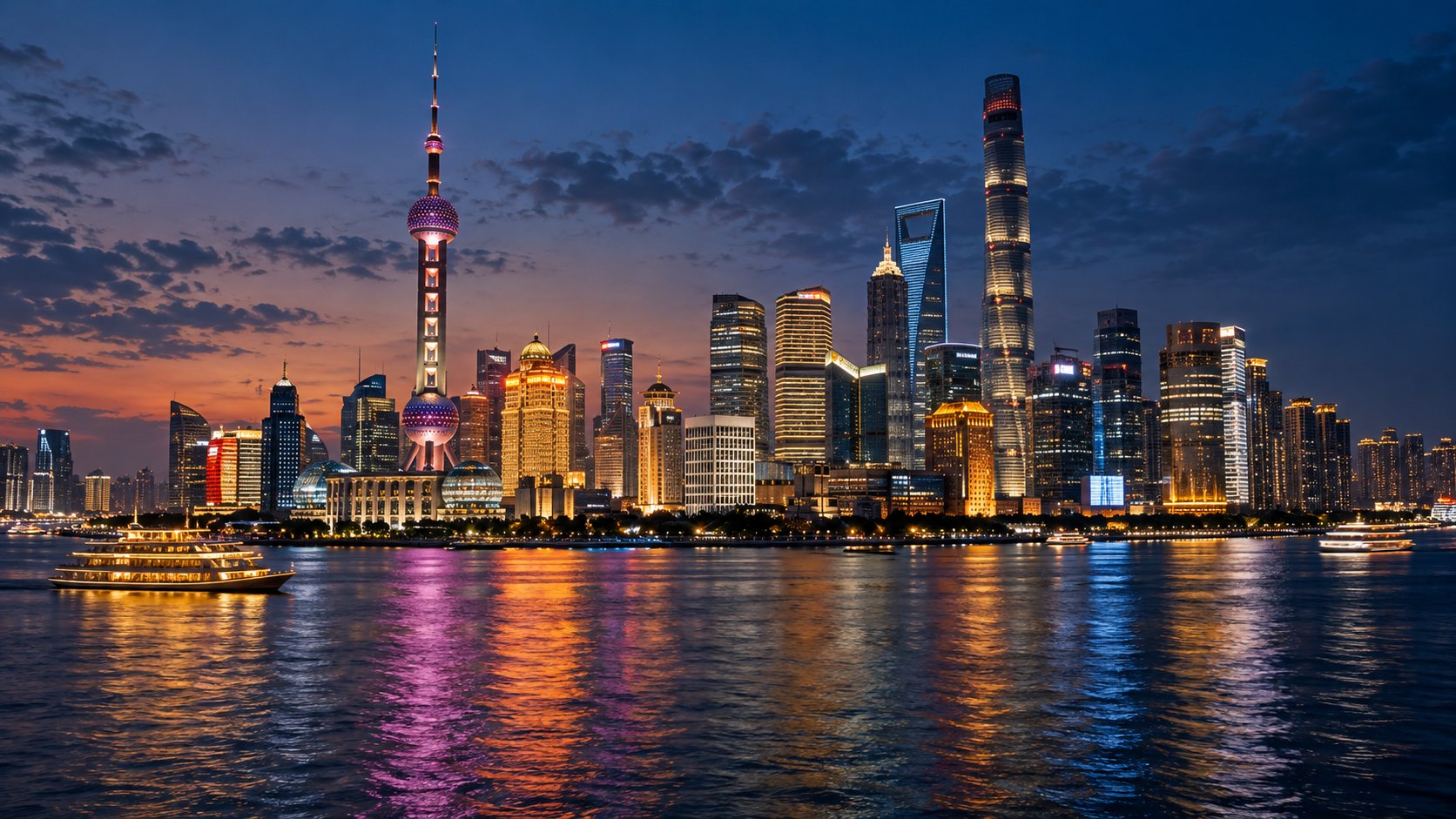AI test illustration of Shanghai Pudong skyline